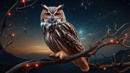  Majestic Owl Perched Branch