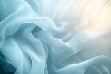 Obraz premium A hyper-realistic close-up of a white silk fabric, showing every fold, shimmer, and soft texture under diffused light