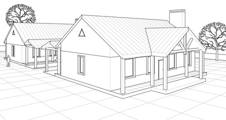 house of traditional architecture 3d