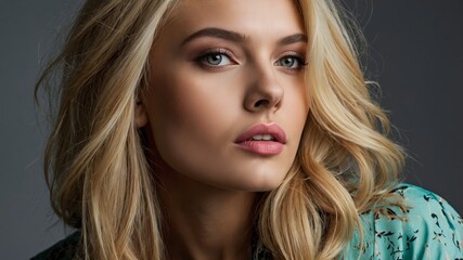 Obraz premium Portrait of a fashion beauty blonde girl