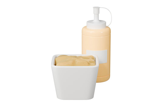 recommend clip art: 3d mayonnaise sauce. Fast food sauce concept. Minimal Cartoon Ketchup oil, egg yolk sauce red bottle packaging mockup food product icon creative isolated on transparent background. PNG. 3d render.