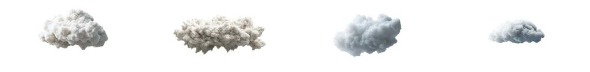Obraz premium A single white cloud, light and fluffy, isolated on a transparent surface