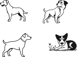 dog icon line art vector design