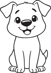 dog icon line art vector design