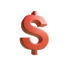 Obraz premium three-dimensional coral dollar sign on pale green background