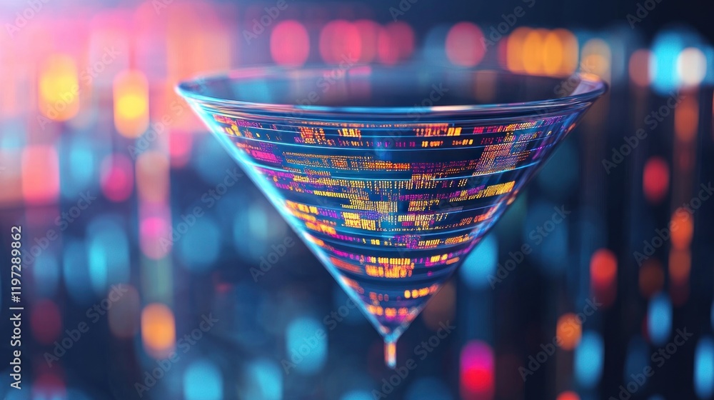 Poster data funnel: a visual representation of digital information flow