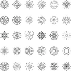 Geometric Mandala Designs Sacred Geometry, Floral, Line Art, Spiritual Symbols