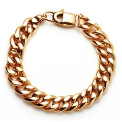Obraz premium Stunning Golden Bangle Isolated on White: A Beautiful Accessory for Every Occasion