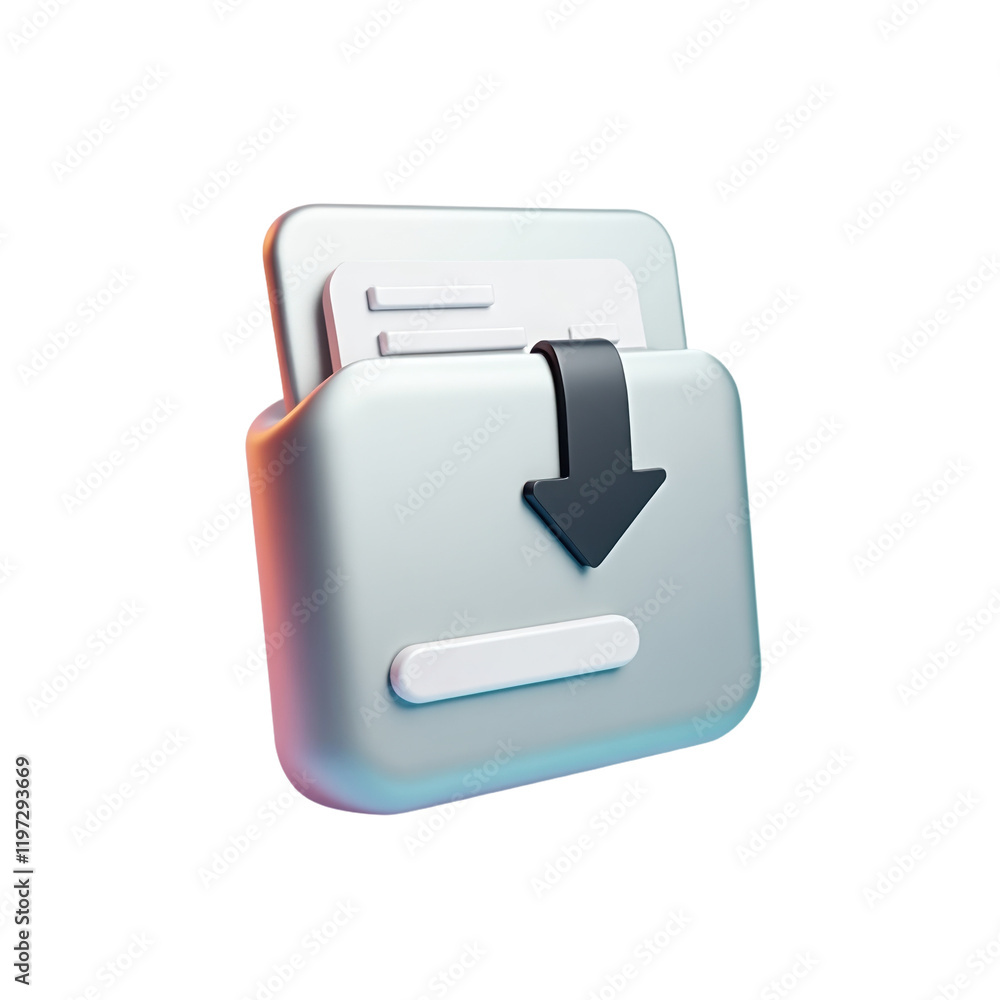 Poster metallic 3d folder with arrow