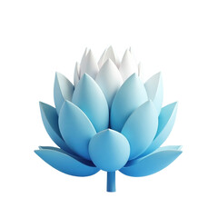 Obraz premium stylized 3d render of a serene blue and white lotus flower