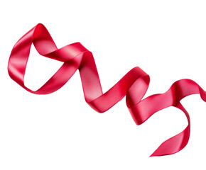 Elegant Red Satin Ribbon Design for Wrapping Gifts , isolated on white background PNG