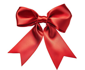 Stunning Red Satin Bow, Perfect Gift Decoration , isolated on white background PNG