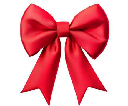 Stunning Red Bow: A Festive Holiday Decoration , isolated on white background PNG