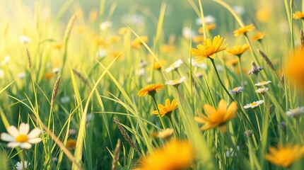 field of dandelions