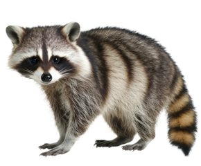 Majestic Raccoon in a Stunning Portrait , isolated on white background PNG