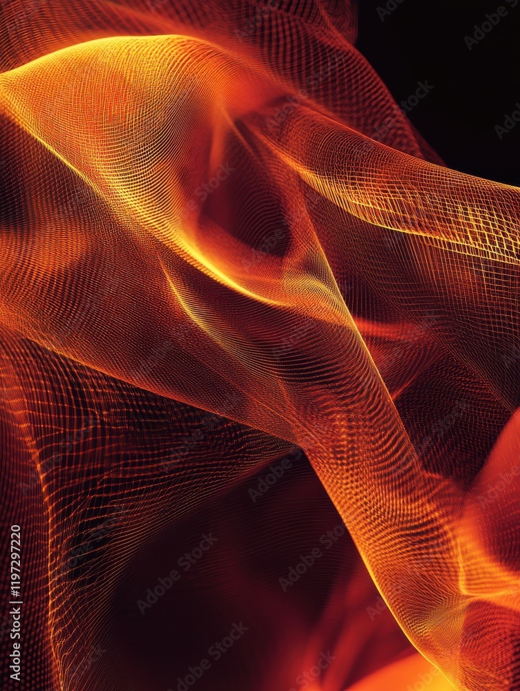 Poster abstract digital wave on dark background. technology and science concept. 3d rendering