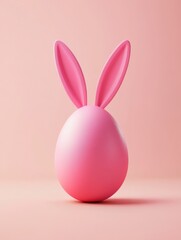 Obraz premium Easter egg with bunny ears Minimal concept.
