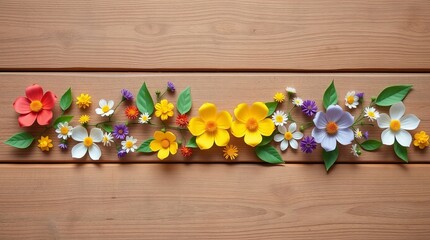 Fototapeta premium flowers on wooden background