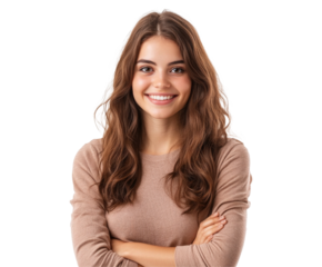 Smiling Woman Portrait - Confident and Beautiful , isolated on white background PNG