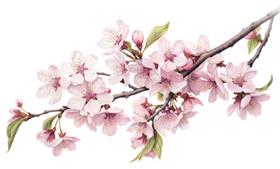 Fototapeta premium PNG Delicate cherry blossom branch illustration