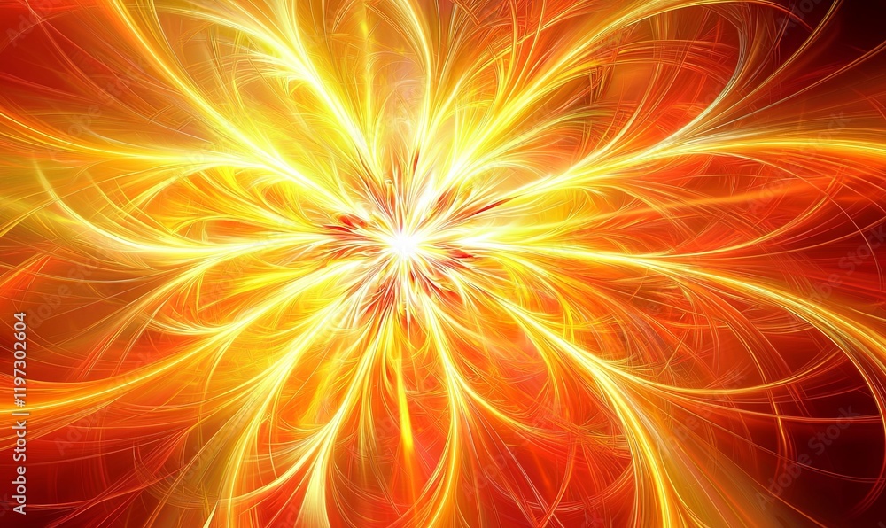 Poster abstract fiery starburst background with light streaks for design projects