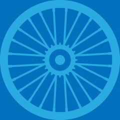Bike wheel silhouette. Vector template and illustration with bicycle wheel.