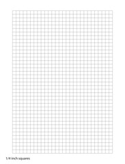 Graph Paper quarter inch squares printable template A4 notebook format. Graph gray grid for college, journals, diary or math engineering grid line printable.