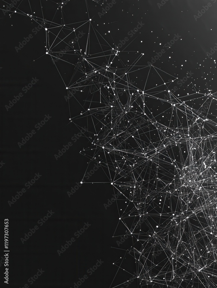 Poster abstract polygonal space. background with connecting dots and lines. artificial intelligence technol