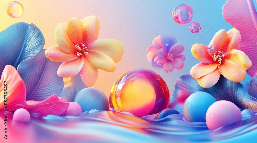 Poster bright background for your design with different elements