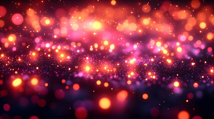 Red, Orange, Pink and Purple Glowing Lights Bokeh Background