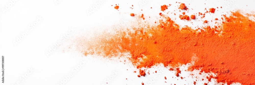 Poster vibrant orange powder creates a dynamic abstract background with ample space for text placement. gen