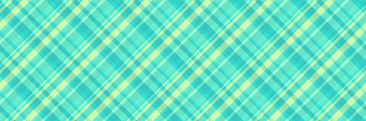 Card seamless pattern textile, customer fabric vector texture. Straight tartan check plaid background in teal and mint colors.