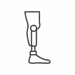 Prosthetic Leg Outline Vector Design.