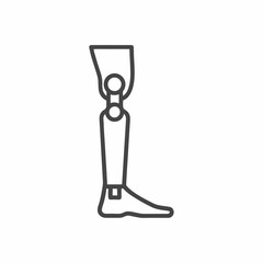 Prosthetic Leg Outline Vector Design.