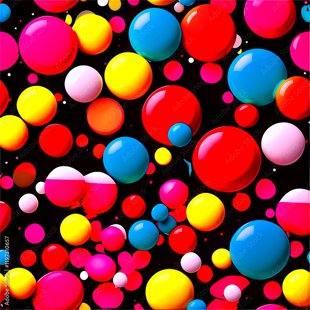 Poster pop art dots and patterns retro dots geometric patterns bright hues, isolated on transparent backgro