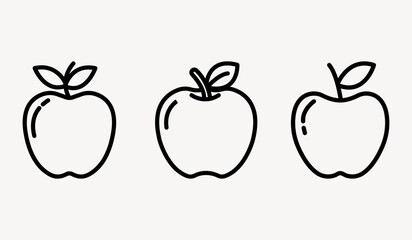 apple outline or line icon design bundle.