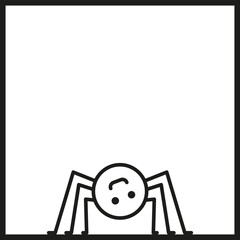 Funny crawling spider. Vector illustration.