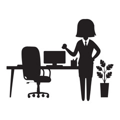 Businesswoman Giving Presentation Silhouette 