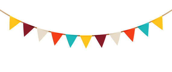 Carnival garland. Multicolored garland flag for birthday, carnival, circus performance. Vector illustration