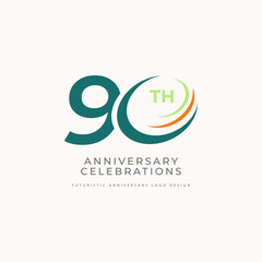 90 years anniversary celebrations logo concept
