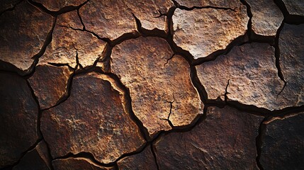 Cracked earth texture dark brown tones