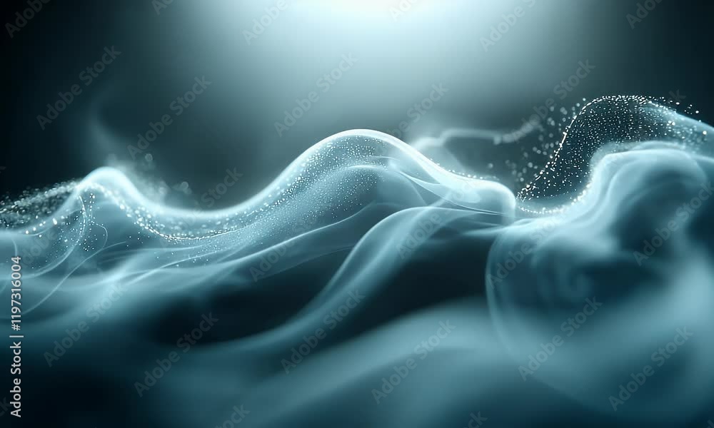 Wall mural a mesmerizing swirl of blue smoke against a dark background, creating an ethereal and dynamic visual