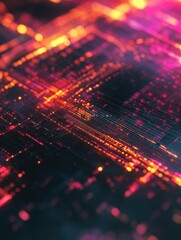 Obraz premium Digital technology background. Abstract tech representation. Colorful. graphic concept for your design