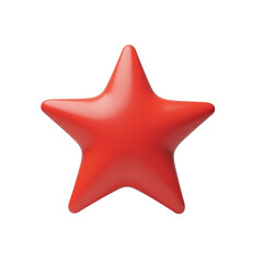 Obraz premium vibrant three-dimensional red star against a white background