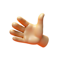 cartoon 3d render of a pale hand against a pink background