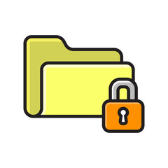 Encrypted Folder Symbol or Locked Digital Archive Icon