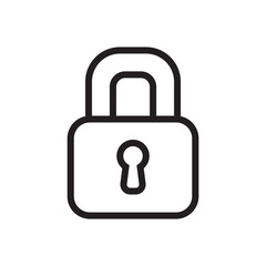 Minimalist Outline Padlock, Secure Access Icon