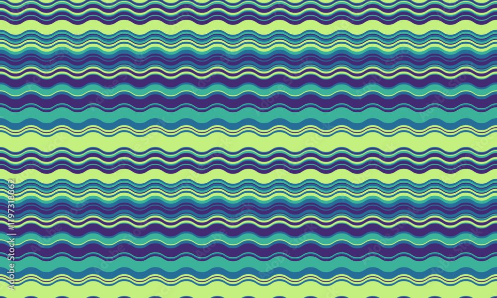 Poster abstract background with wavy stripes in vibrant colors, creating a rippled, liquid effect. smooth c