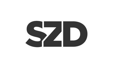 SZD logo design template with strong and modern bold text. Initial based vector logotype featuring simple and minimal typography. Trendy company identity.