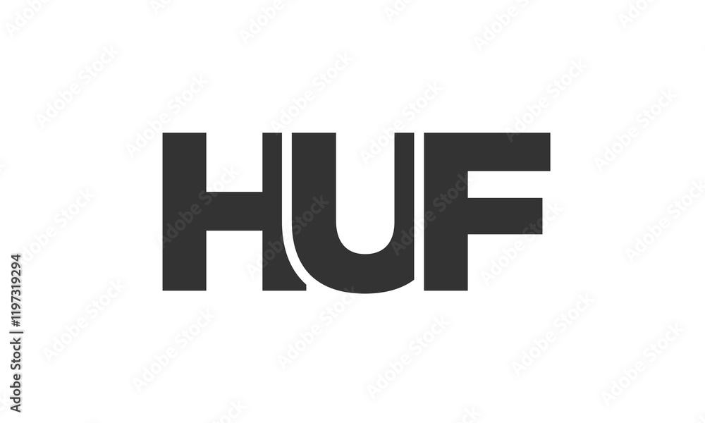 Fototapete huf logo design template with strong and modern bold text. initial based vector logotype featuring s